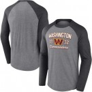 Men's Washington Commanders Gray Tri Blend Raglan Athletic Long Sleeve T Shirt