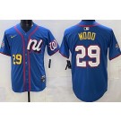 Men's Washington Nationals #29 James Wood Blue 2025 All Star Limited Jersey