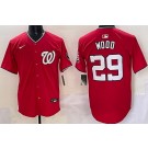 Men's Washington Nationals #29 James Wood Red Limited Jersey