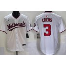 Men's Washington Nationals #3 Dylan Crews White Limited Jersey