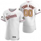 Men's Washington Nationals Customized White 2020 Gold Program Authentic Jersey