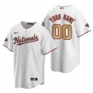 Men's Washington Nationals Customized White 2020 Gold Program Cool Base Jersey