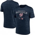 Men's Washington Nationals Navy Logo Velocity Performance Practice T Shirt