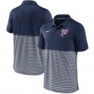 Men's Washington Nationals Navy Stripes Patchwork Polo