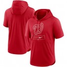 Men's Washington Nationals Red Lockup Performance Short Sleeved Pullover Hoodie