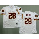 Men's Washington Redskins #28 Darrell Green White Throwback Jersey