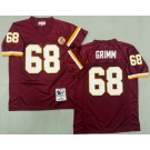 Men's Washington Redskins #68 Russ Grimm Red 1986 Throwback Jersey