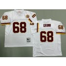 Men's Washington Redskins #68 Russ Grimm White 1986 Throwback Jersey