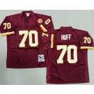 Men's Washington Redskins #70 Sam Huff Red Throwback Jersey