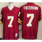 Men's Washington Redskins #7 Joe Theismann Red Throwback Jersey