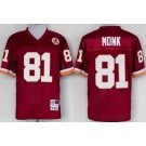 Men's Washington Redskins #81 Art Monk Red Throwback Jersey