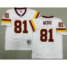 Men's Washington Redskins #81 Art Monk White Alternate Throwback Jersey