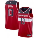 Men's Washington Wizards #13 Jordan Poole Red Heat Press Jersey