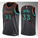 Men's Washington Wizards #33 Kyle Kuzma Black Gray 2023 City Icon Heat Press Jersey