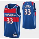 Men's Washington Wizards #33 Kyle Kuzma Blue City Diamond 75th Icon Hot Press Jersey