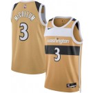 Men's Washington Wizards #3 CJ McCollum Gold 2025 City Heat Press Jersey