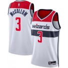 Men's Washington Wizards #3 CJ McCollum White Heat Press Jersey