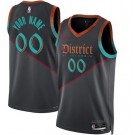 Men's Washington Wizards Custom Black Gray 2023 City Icon Heat Press Jersey