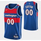 Men's Washington Wizards Custom Blue City Diamond 75th Icon Hot Press Jersey