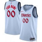 Men's Washington Wizards Custom Light Blue 2024 City Heat Press Jersey