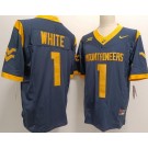 Men's West Virginia Mountaineers #1 Jahiem White Navy FUSE College Football Jersey
