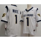 Men's West Virginia Mountaineers #1 Jahiem White White FUSE College Football Jersey