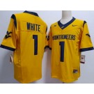 Men's West Virginia Mountaineers #1 Jahiem White Yellow FUSE College Football Jersey