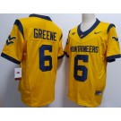 Men's West Virginia Mountaineers #6 Garrett Greene Yellow FUSE College Football Jersey