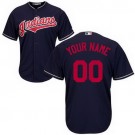 Toddler Cleveland Indians Customized Navy Blue Cool Base Jersey