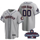 Toddler Houston Astros Customized Gray 2022 World Series Champions Team Logo Cool Base Jersey