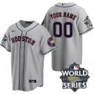 Toddler Houston Astros Customized Gray Team Logo 2022 World Series Cool Base Jersey