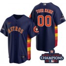 Toddler Houston Astros Customized Navy 2022 World Series Champions Team Logo Cool Base Jersey