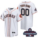 Toddler Houston Astros Customized White 2022 World Series Champions Team Logo Cool Base Jersey