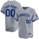 Toddler Kansas City Royals Customized Gray Limited Jersey