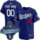 Toddler Los Angeles Dodgers Custom Royal 2025 World Series Champions Limited Jersey