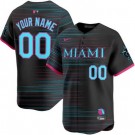 Toddler Miami Marlins Customized Black 2025 City Connect Limited Jersey