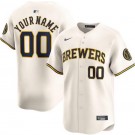 Toddler Milwaukee Brewers Customized Cream Limited Jersey