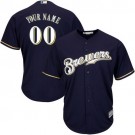 Toddler Milwaukee Brewers Customized Navy Blue Cool Base Jersey