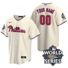 Toddler Philadelphia Phillies Customized Cream 2022 World Series Cool Base Jersey