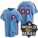 Toddler Philadelphia Phillies Customized Light Blue 2022 World Series Cool Base Jersey