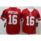 Toddler San Francisco 49ers #16 Joe Montana Red Jersey