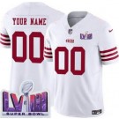 Toddler San Francisco 49ers Customized Limited White LVIII Super Bowl FUSE Vapor Jersey