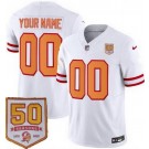Toddler Tampa Bay Buccaneers Customized Limited White Throwback 50th Seasons FUSE Vapor Jersey