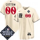 Toddler Texas Rangers Customized Cream City Player Number 2023 World Series Cool Base Jersey