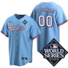 Toddler Texas Rangers Customized Light Blue 2023 World Series Cool Base Jersey