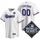 Toddler Texas Rangers Customized White 2023 World Series Cool Base Jersey
