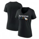 Women's Arizona Cardinals Black City Pride Team V Neck T Shirt
