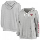 Women's Arizona Cardinals Gray Lace Up Pullover Hoodie