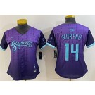 Women's Arizona Diamondbacks #14 Gabriel Moreno Purple 2025 City Connect Limited Jersey