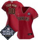 Women's Arizona Diamondbacks Customized Red 2023 World Series Cool Base Jersey